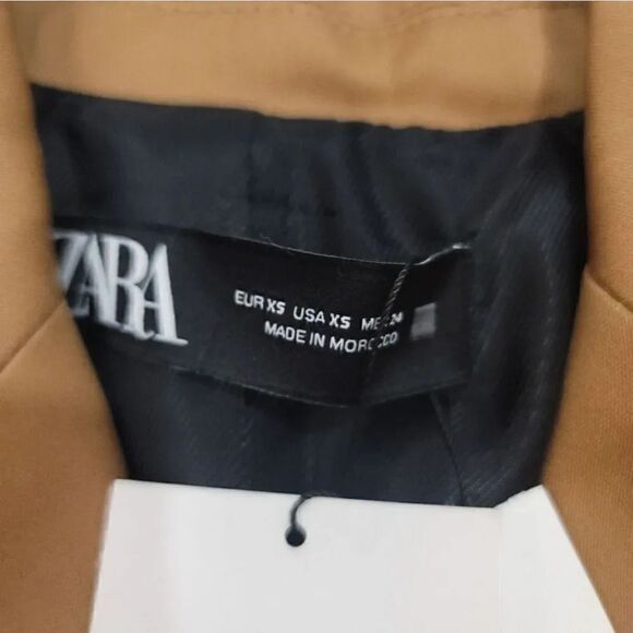 NEW Zara Blazer Jacket and Shorts Suit 2 PC Coord Set in Camel Size XS/Small - Picture 12 of 16